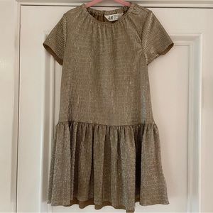 H&M girls Gold Shimmer dress